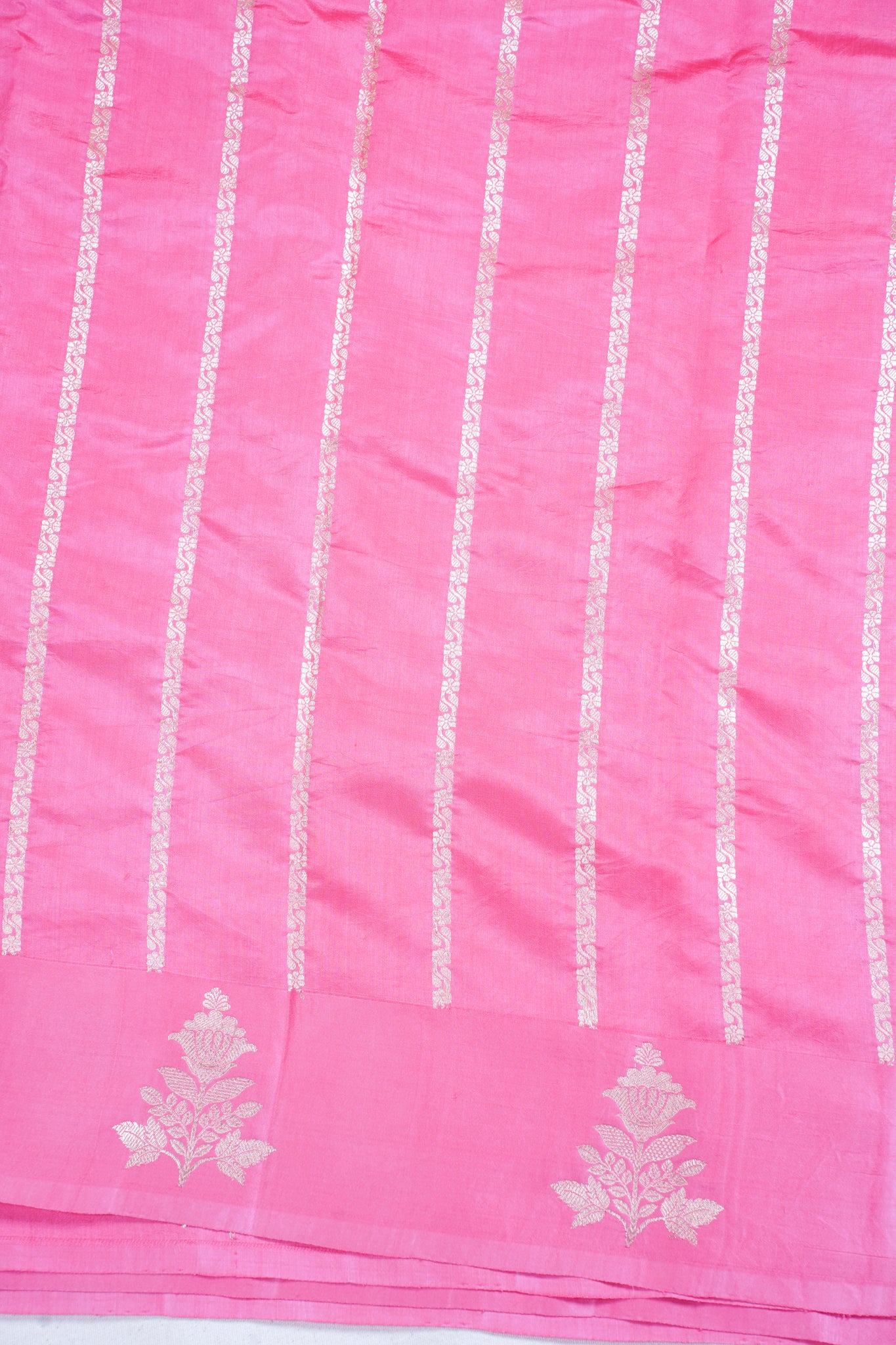 Baby Pink Pure Mango Katan Silk Handwoven Saree