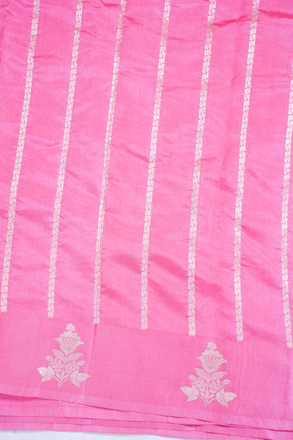 Baby Pink Pure Mango Katan Silk Handwoven Saree