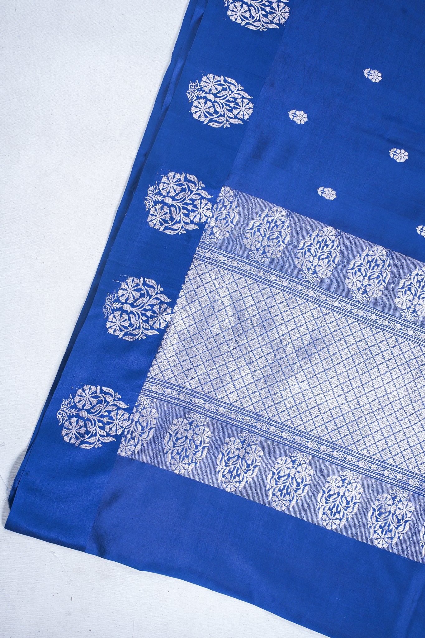 Royal Blue Pure Mango Katan Silk Handwoven Saree