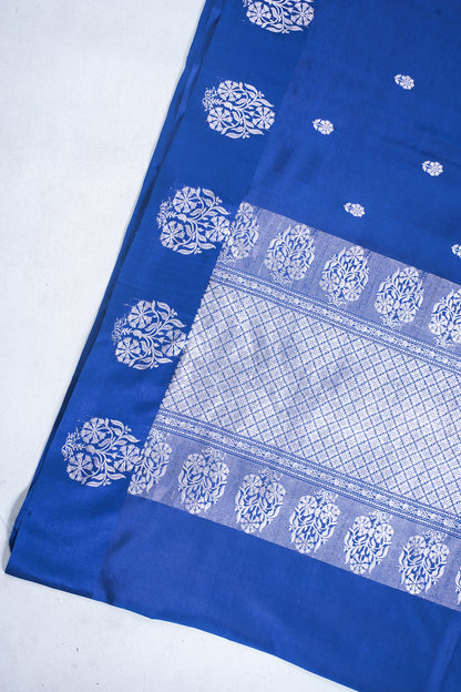 Royal Blue Pure Mango Katan Silk Handwoven Saree