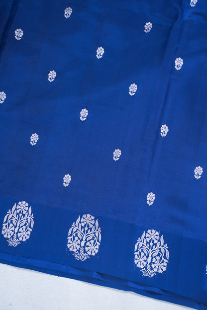 Royal Blue Pure Mango Katan Silk Handwoven Saree