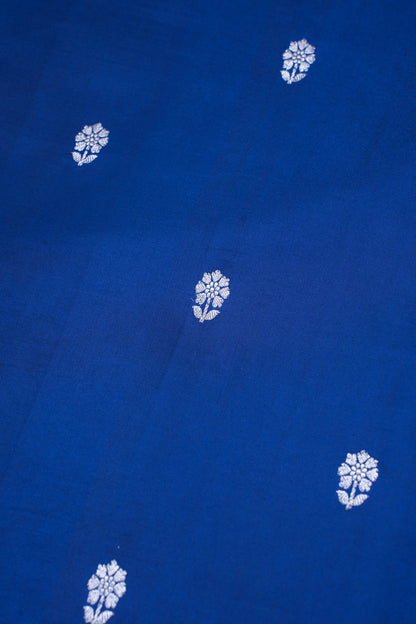 Royal Blue Pure Mango Katan Silk Handwoven Saree