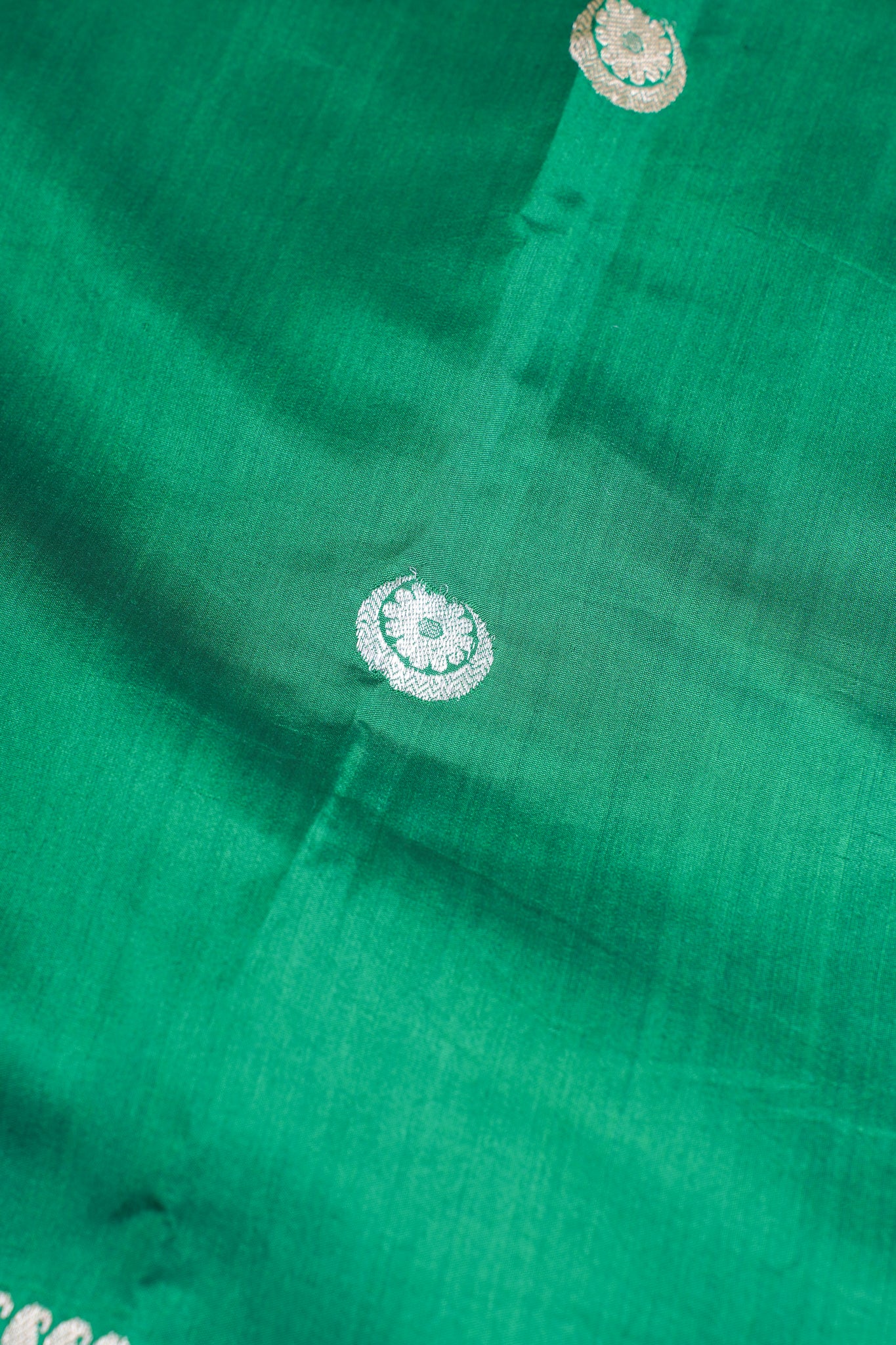 Green Pure Mango Katan Silk Handwoven Saree