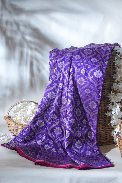 Royal Purple Pure Ektara Silk Handwoven Saree