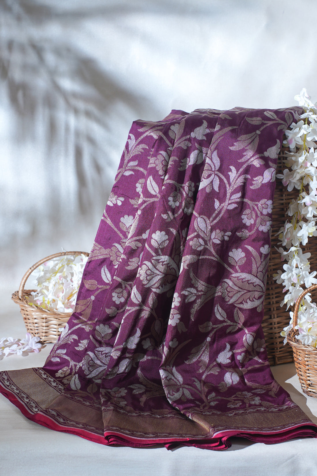 Wine Maroon Pure Ektara Silk Handwoven Saree