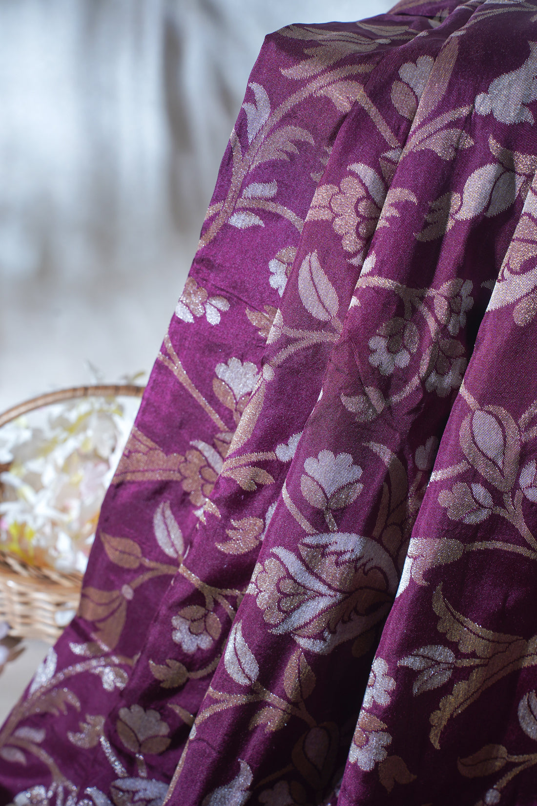 Wine Maroon Pure Ektara Silk Handwoven Saree