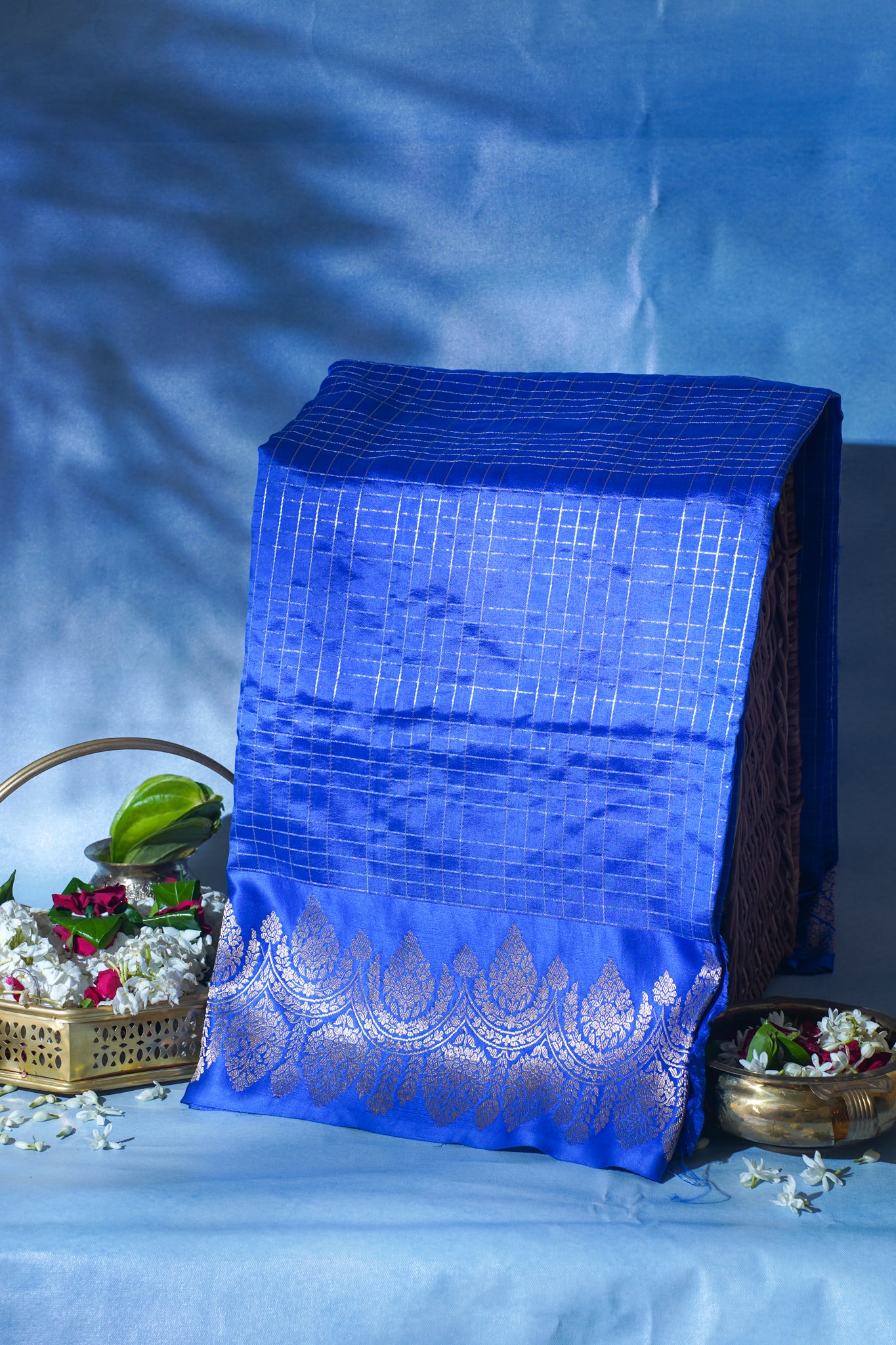 Royal Blue Mango Silk Handwoven Saree