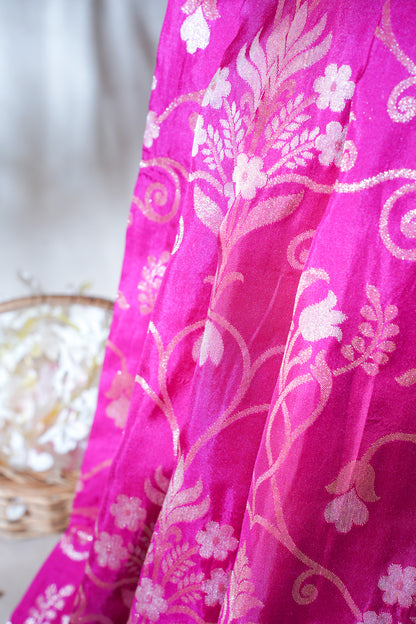 Pink Pure Ektara Silk Handwoven Saree