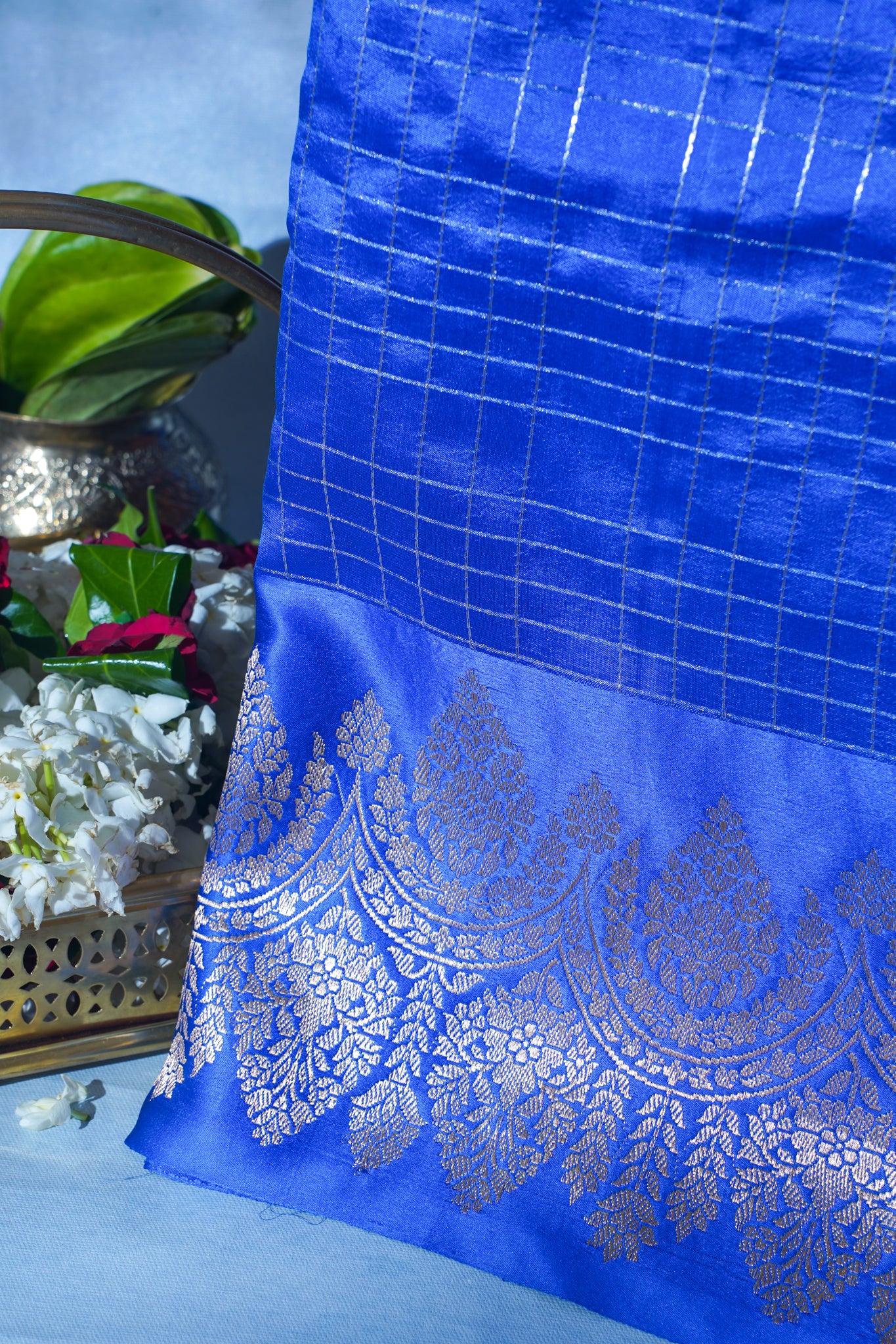Royal Blue Mango Silk Handwoven Saree