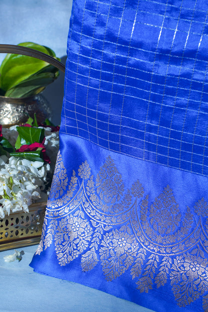 Royal Blue Mango Silk Handwoven Saree