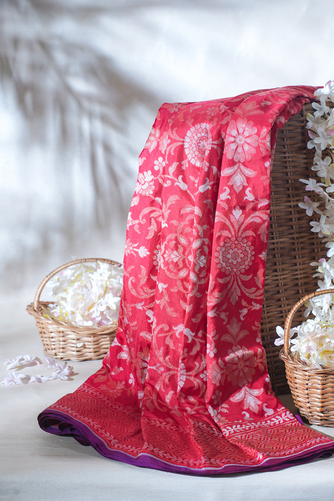 Red Pure Ektara Silk Handwoven Saree