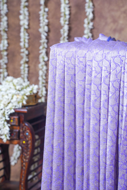 Lavender Pure Khaddi Georgette Brocade Banarasi Saree