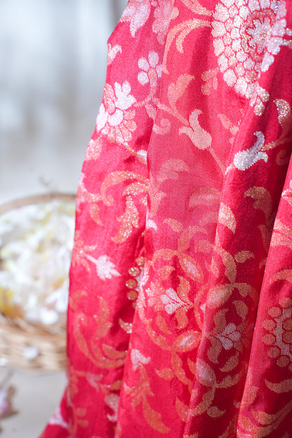 Red Pure Ektara Silk Handwoven Saree