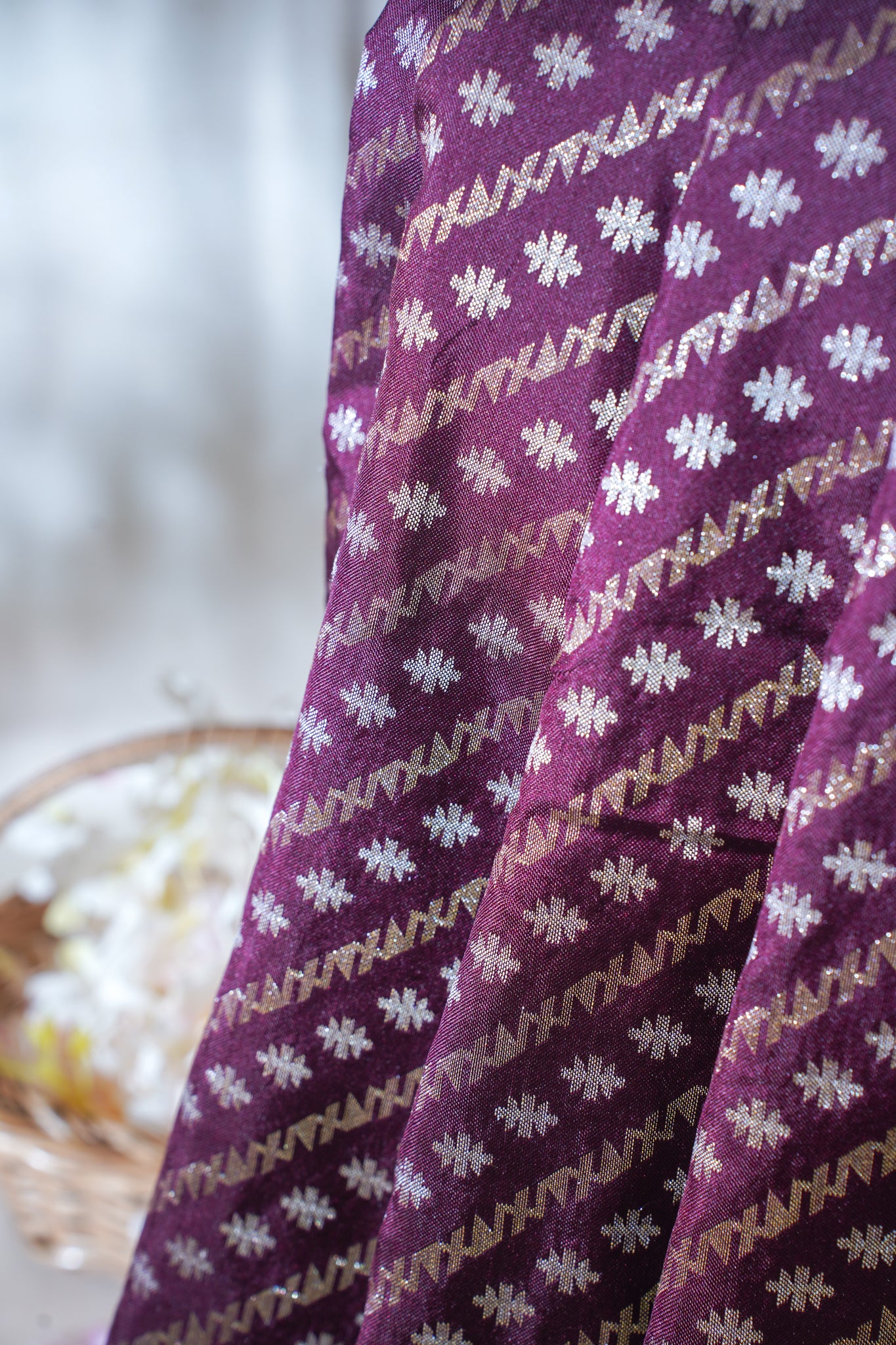 Wine Pure Ektara Silk Handwoven Saree