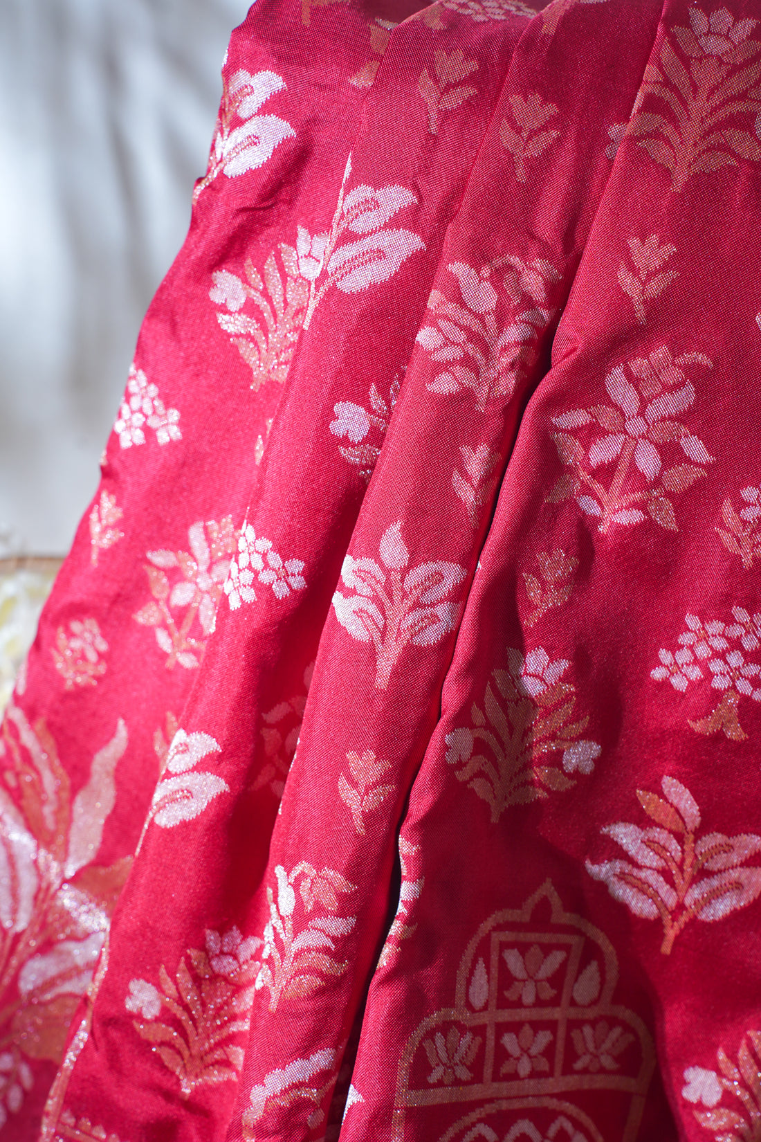 Red Pure Ektara Silk Handwoven Saree