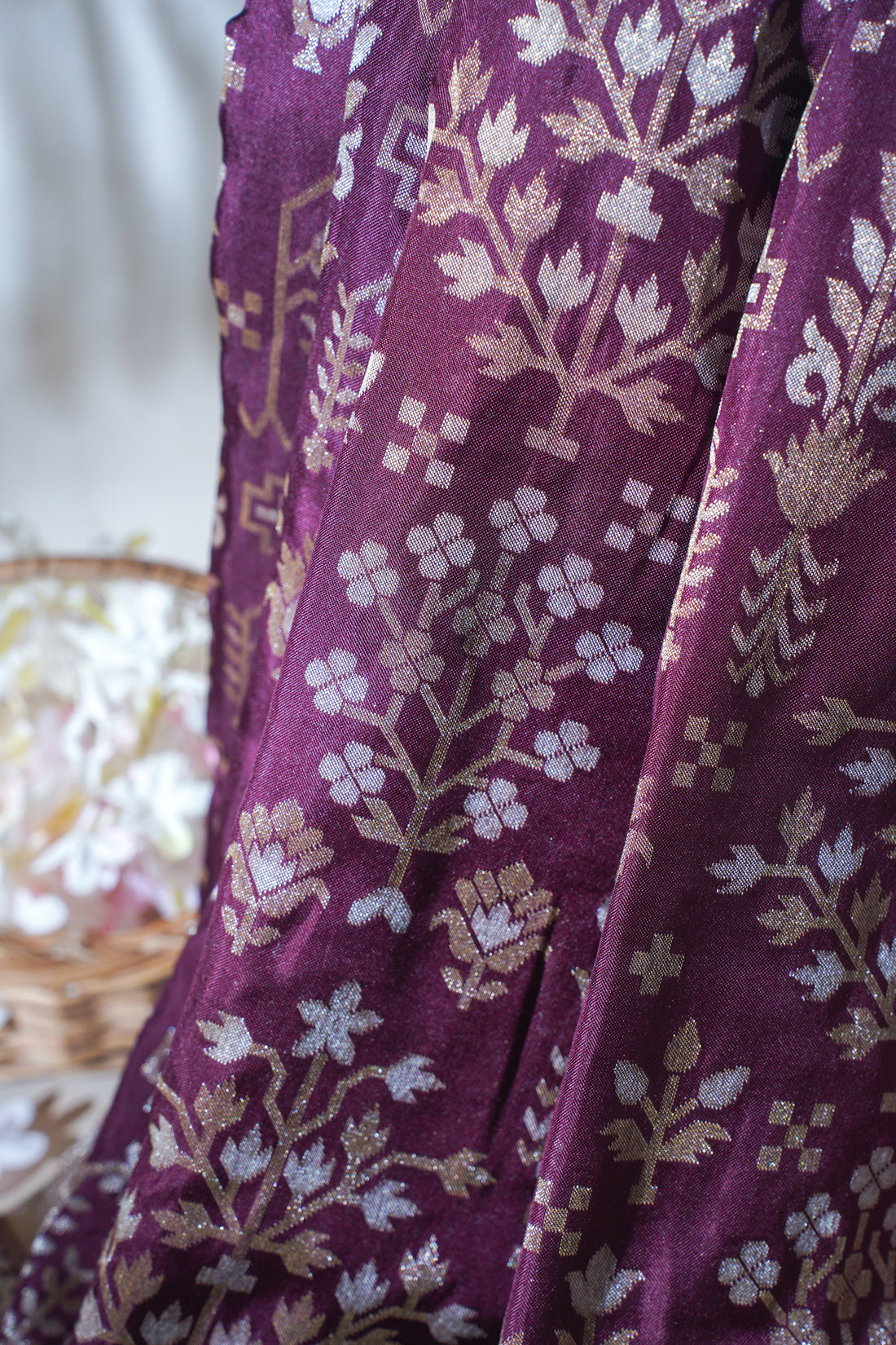 Wine Pure Ektara Silk Handwoven Saree