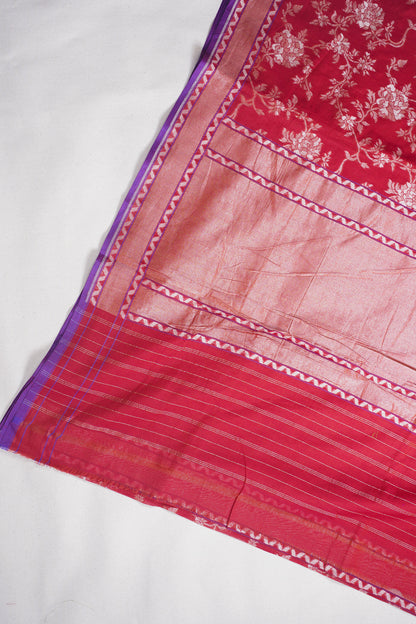 Red Pure Cotton Jamdani Handwoven Saree