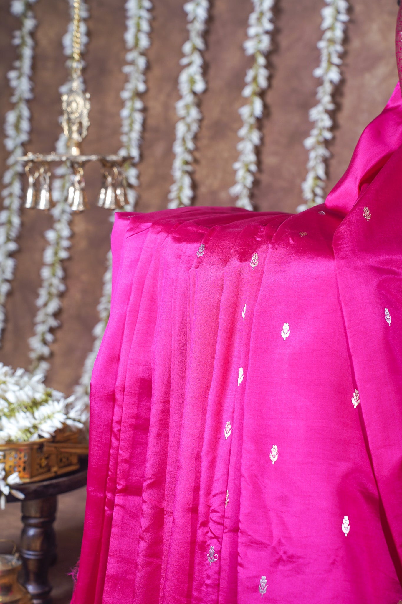 Magenta Handloom Pure Silk Banarasi Saree