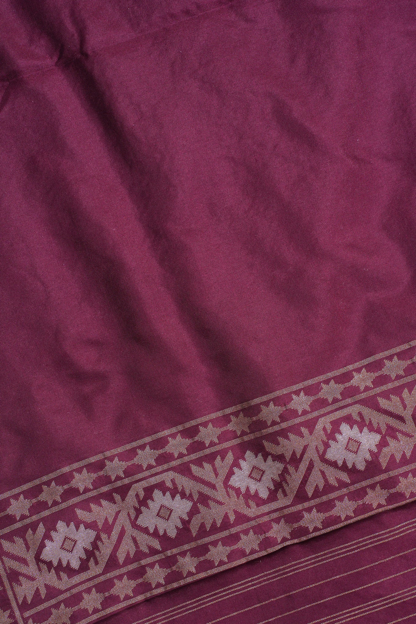 Maroon Pure Ektara Jamdani Handwoven Saree