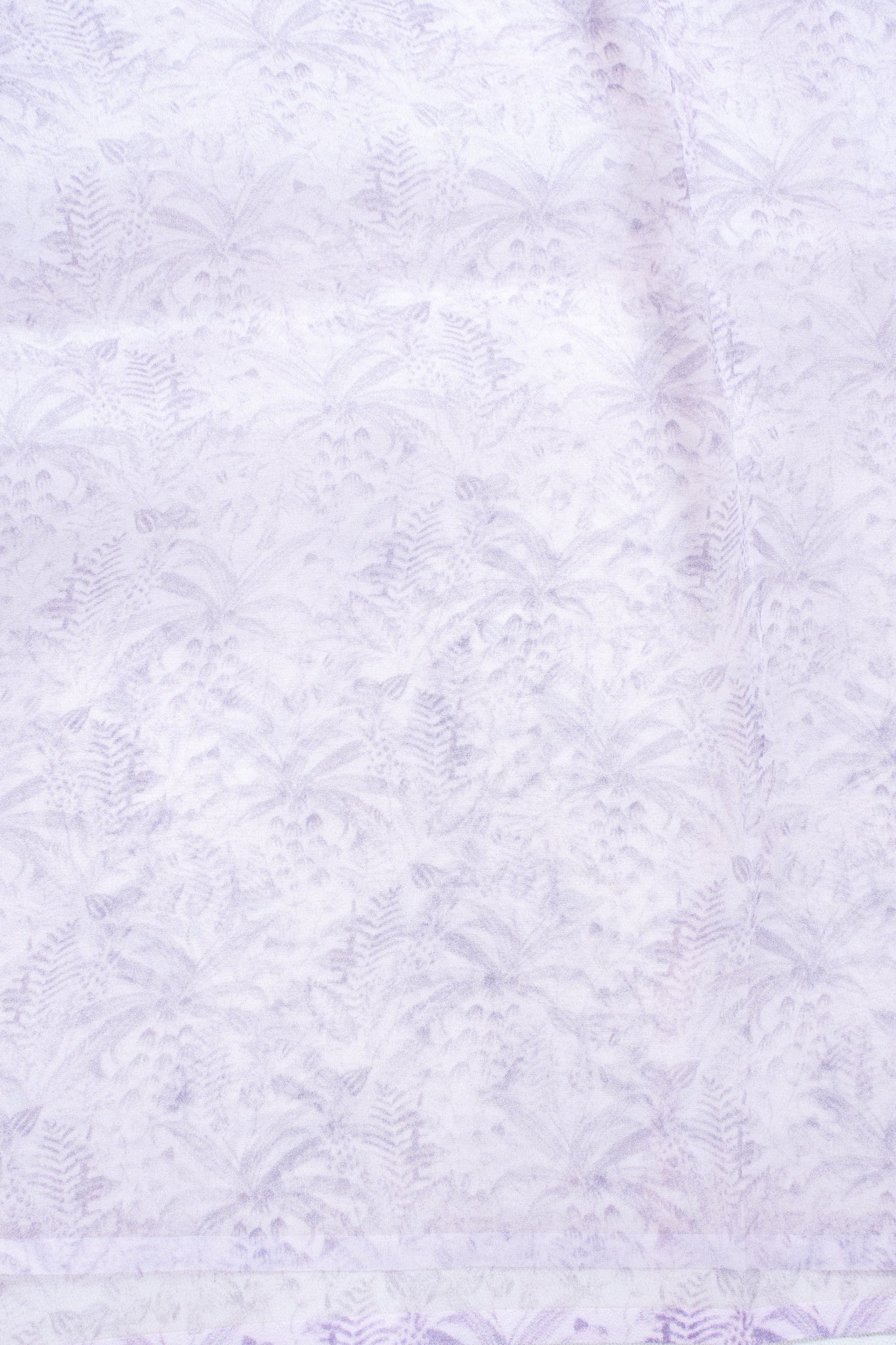 Pastel Lavender Pure printed Kora organza silk saree