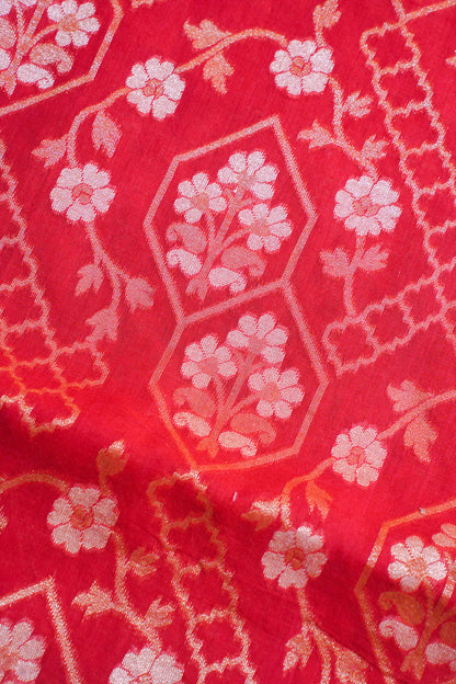 Red Pure Ektara Jamdani Handwoven Saree