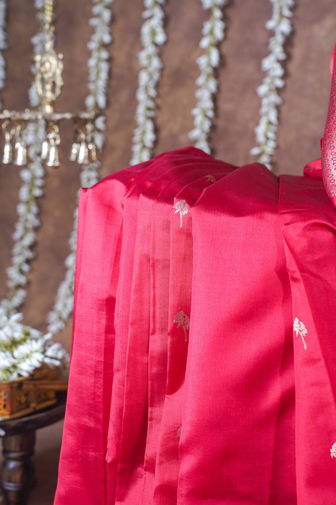 Crimson Red Handloom Pure Silk Banarasi Saree