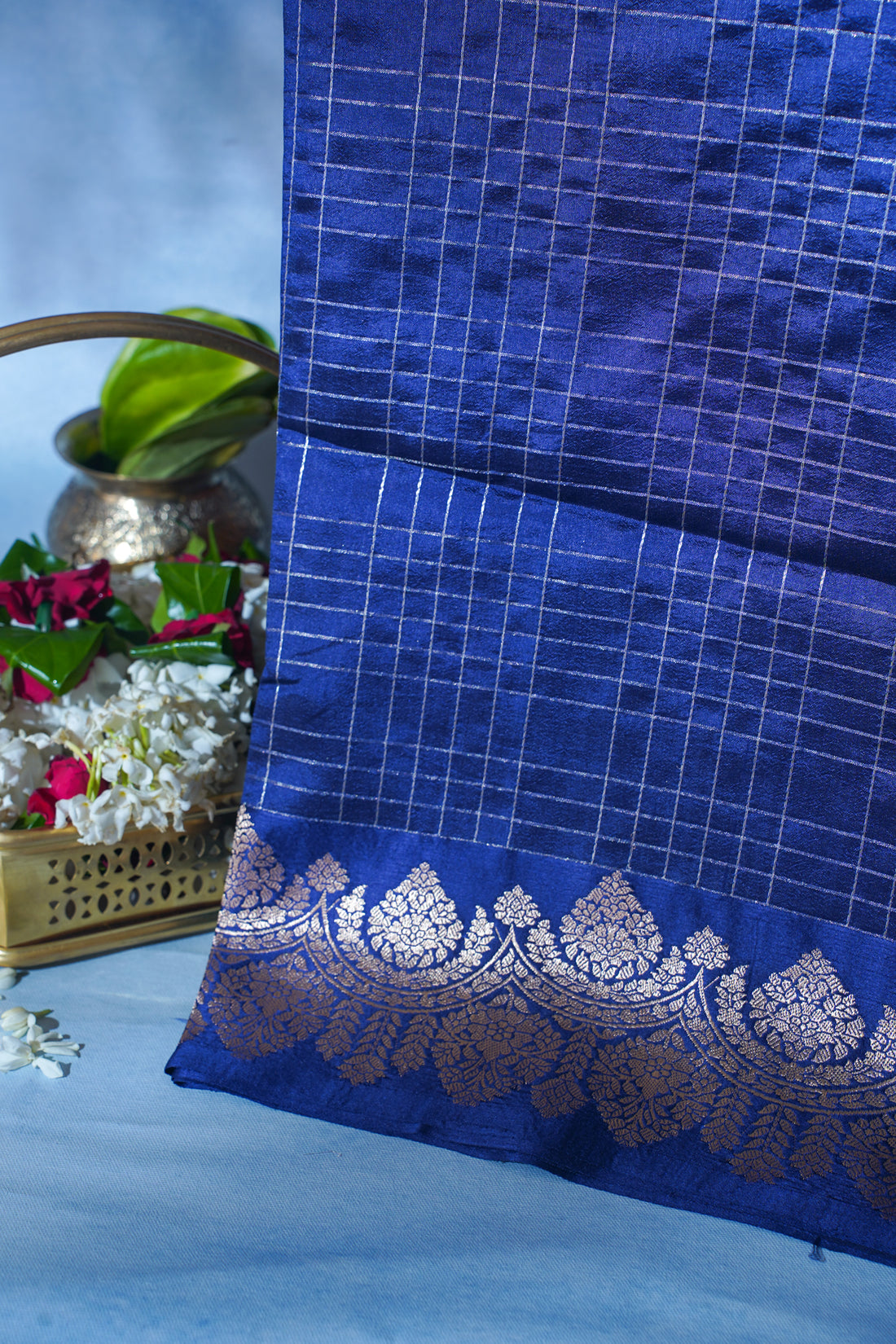 Royal Blue Pure Mango Katan Silk Handwoven Saree