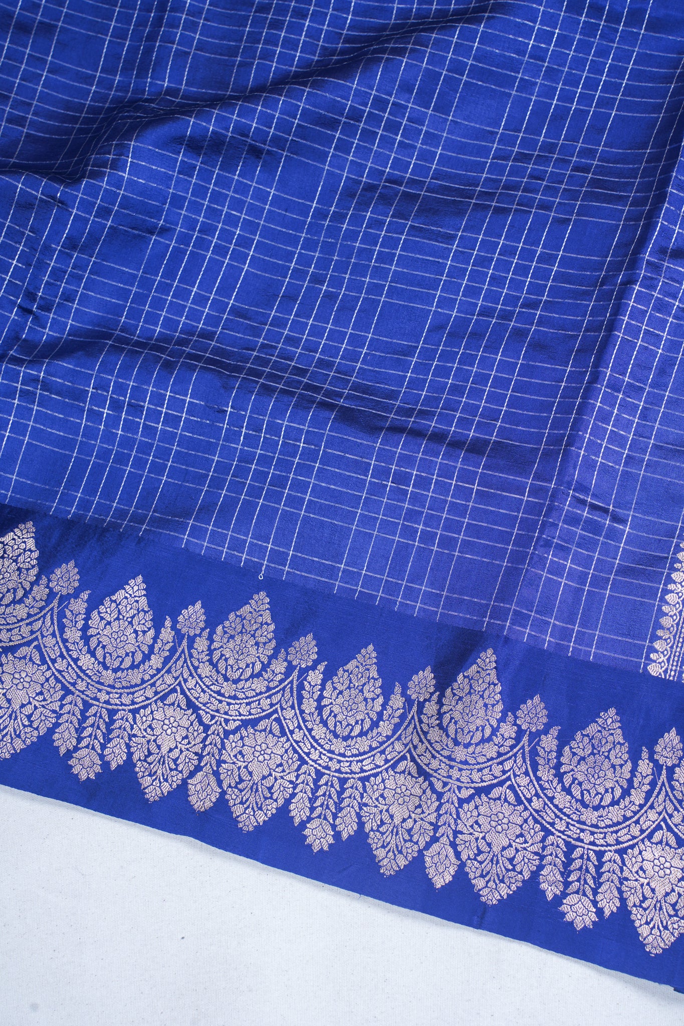 Royal Blue Pure Mango Katan Silk Handwoven Saree