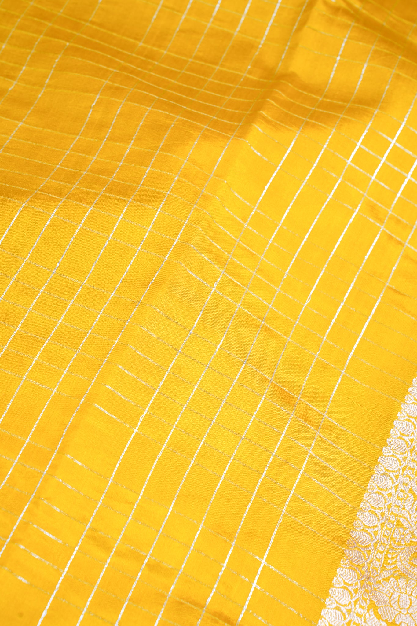 Mustard Yellow Pure Raw Mango Silk Handwoven Saree