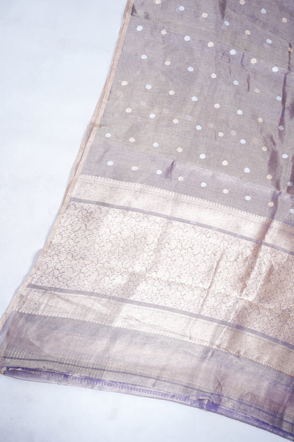 Mocha Brown Pure Tissue Silk Handwoven Saree