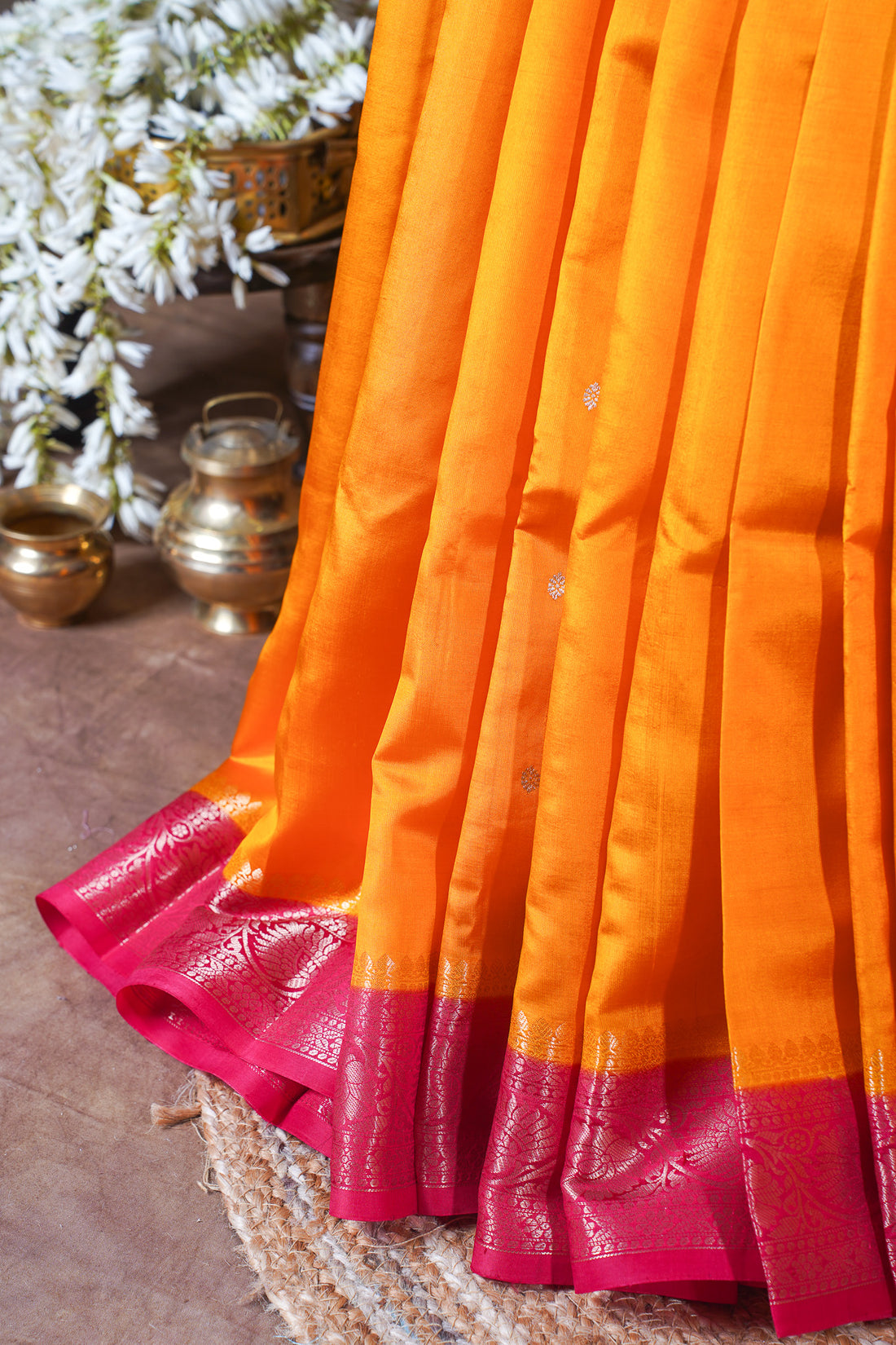 Mustard Yellow Handloom Pure Silk Banarasi Saree