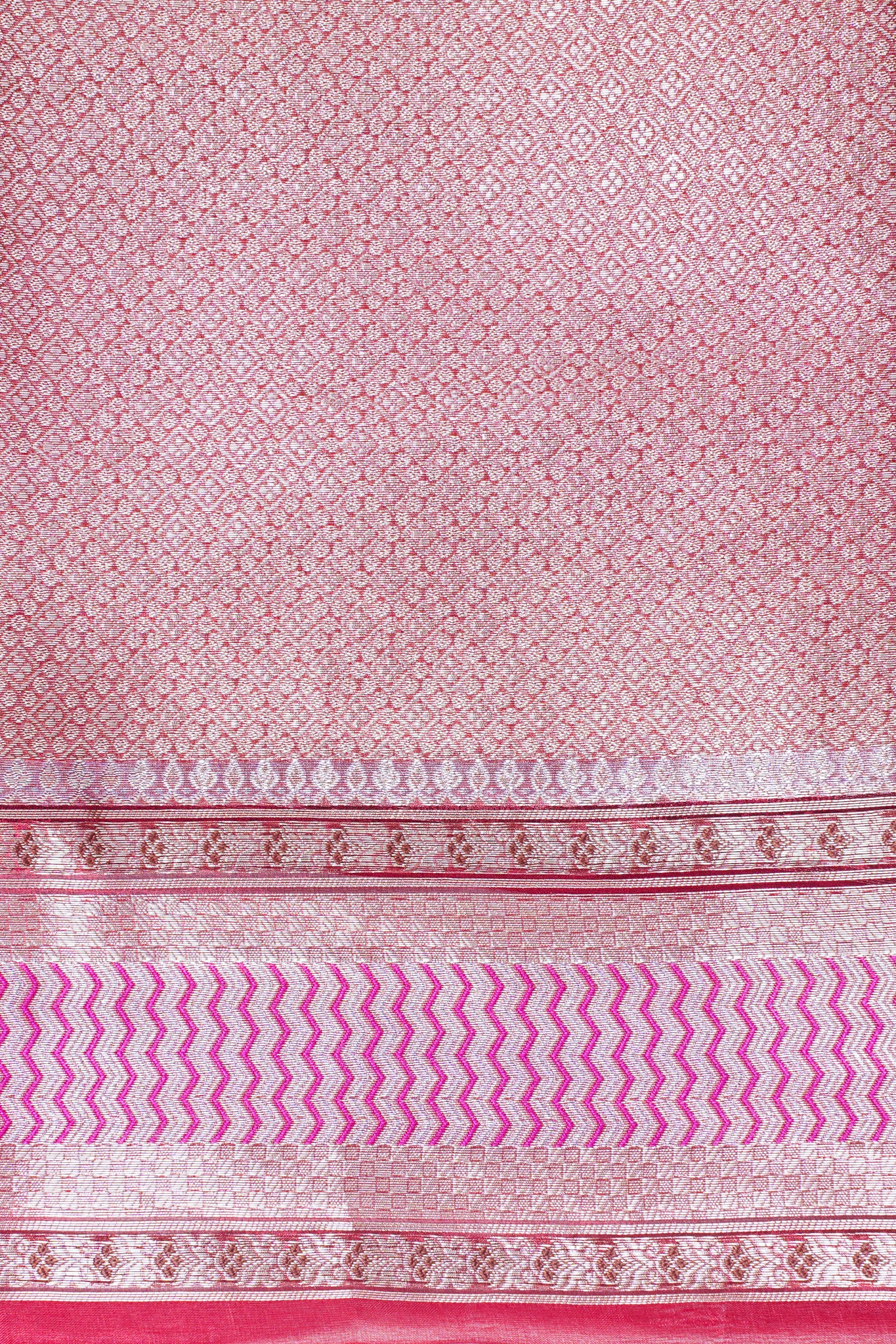Crimson Pink Banarasi Pure Tissue Silk Saree