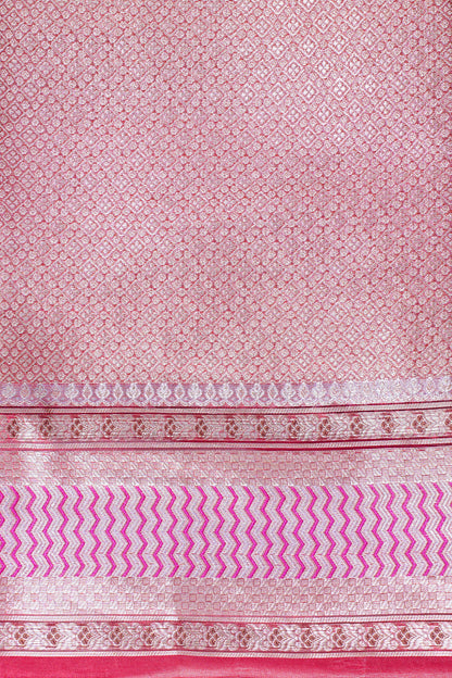 Crimson Pink Banarasi Pure Tissue Silk Saree
