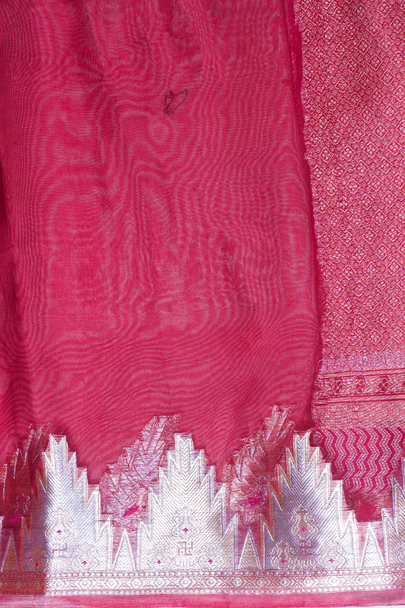 Ruby Red Banarasi Pure Tissue Silk Saree
