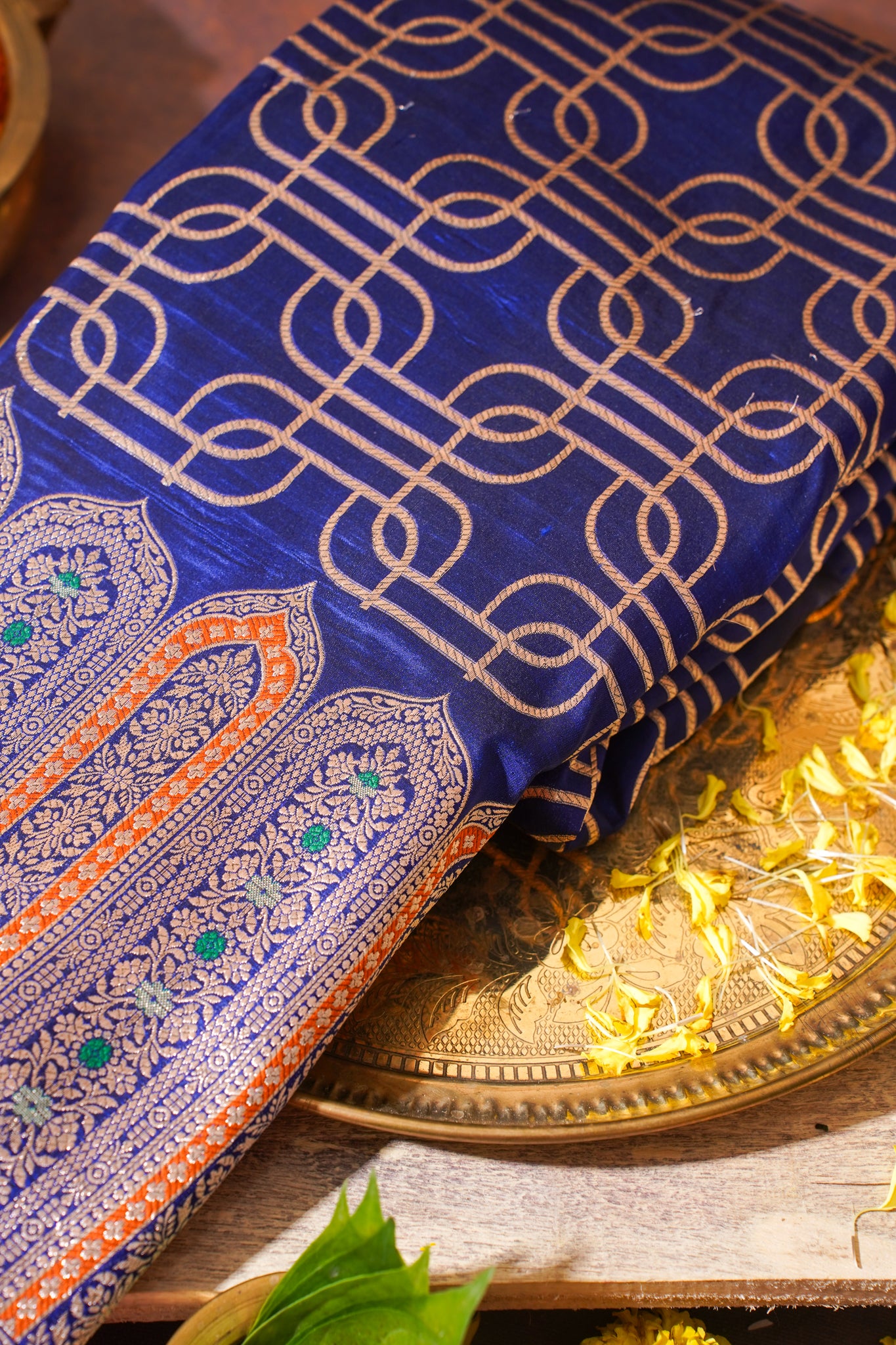 Royal Blue Banarasi Pure Katan Silk Minakari Jaal Saree