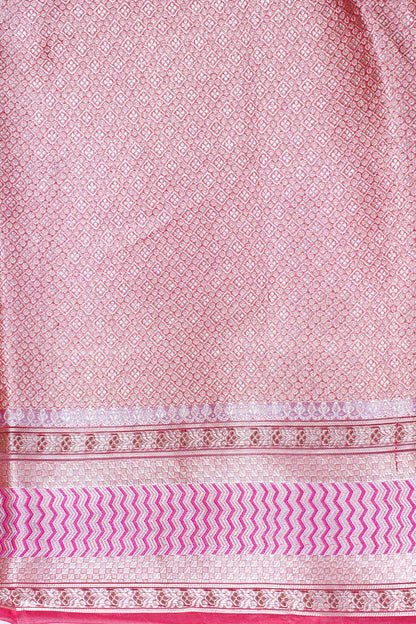 Ruby Red Banarasi Pure Tissue Silk Saree
