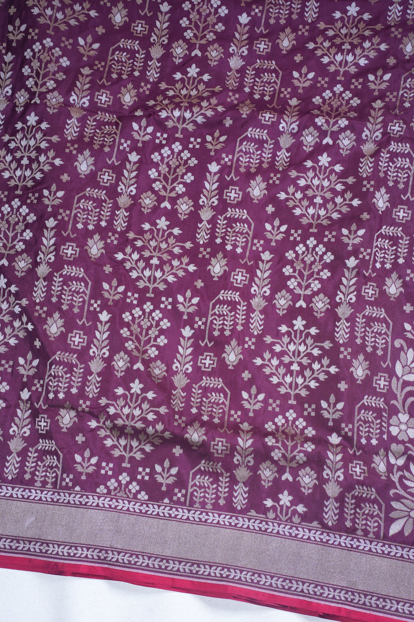 Wine Pure Ektara Silk Handwoven Saree