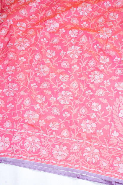 Pink &amp; Orange Pure Ektara Silk Handwoven Saree