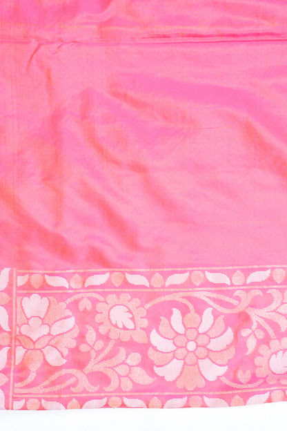Pink &amp; Orange Pure Ektara Silk Handwoven Saree