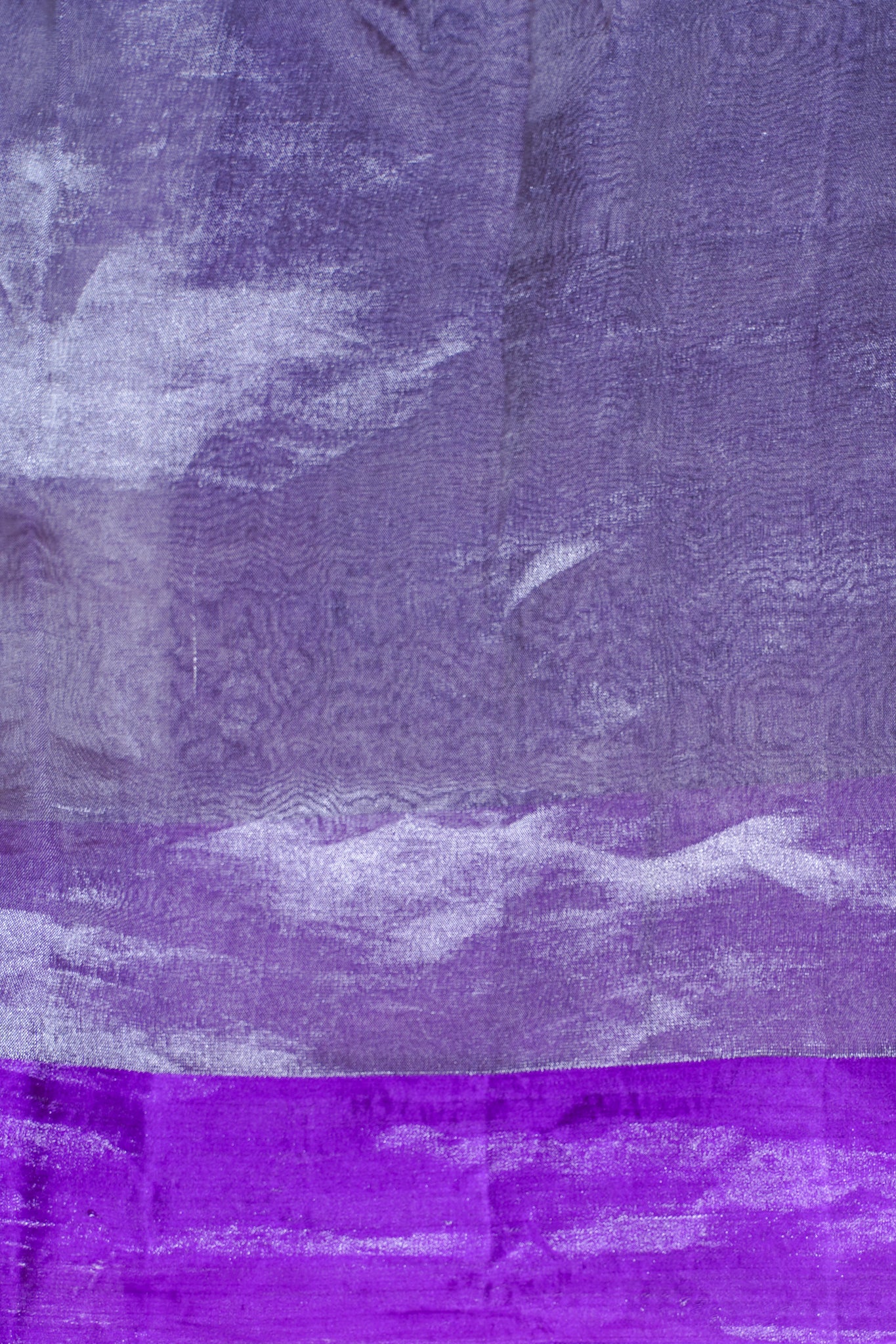 Lavender Silver Banarasi Tissue Saree with Satin Border