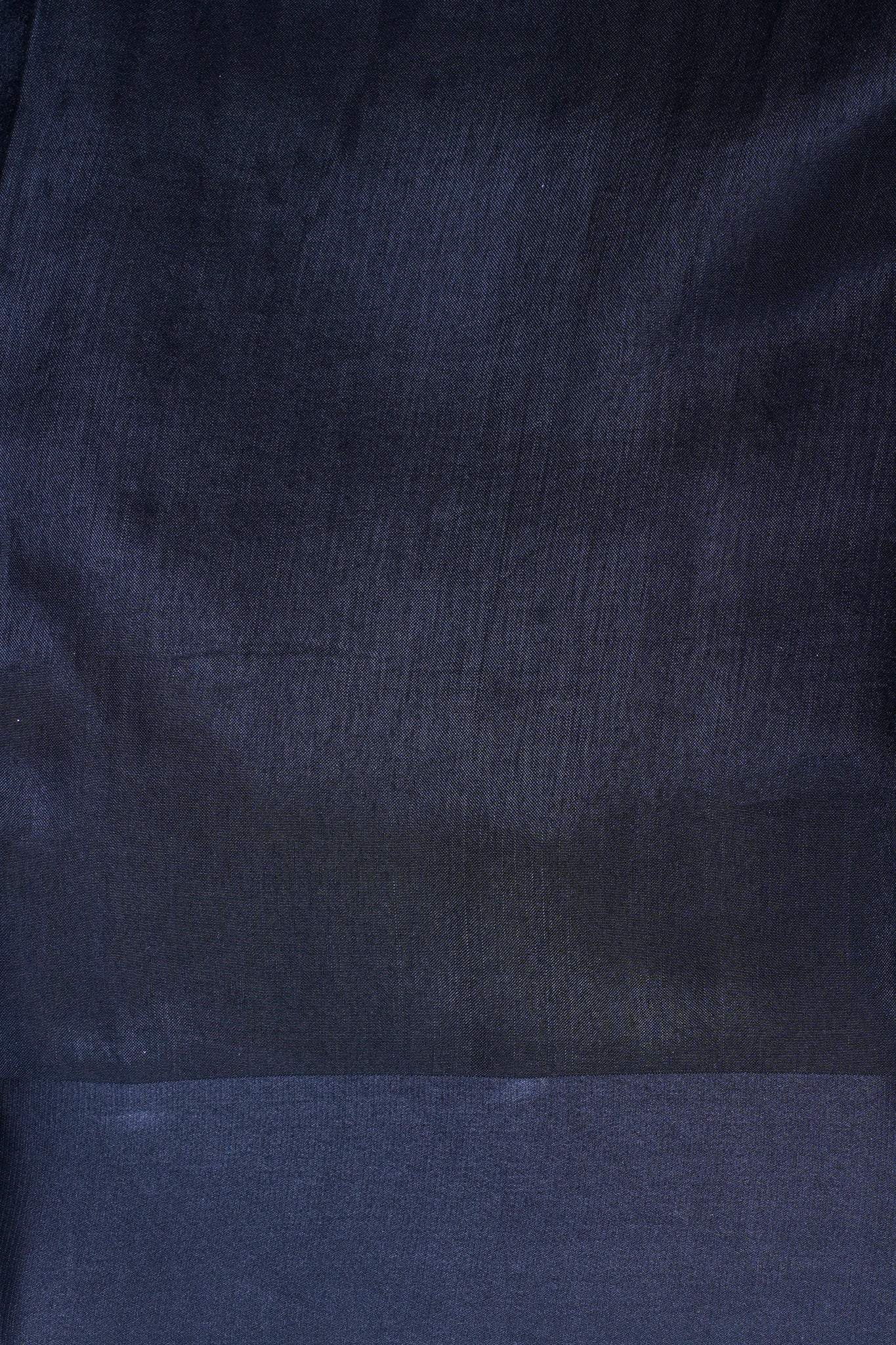 Charcoal Silver Banarasi Tissue Saree with Navy Satin Border