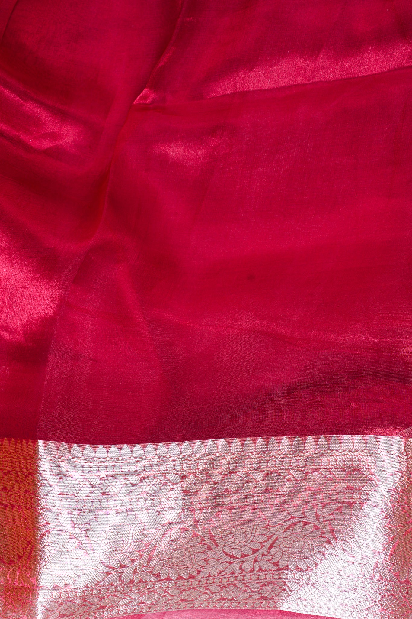 Rani Pink Banarasi Pure Tissue Silk Saree