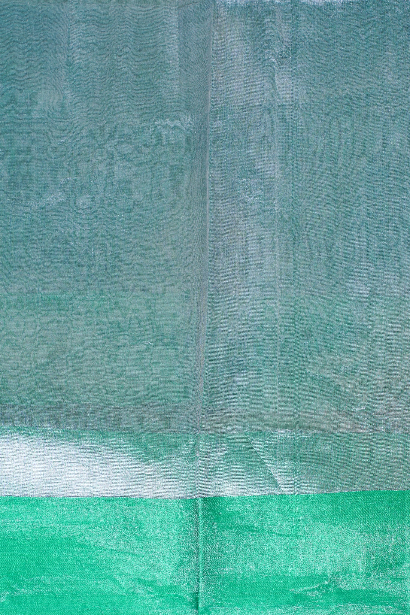 Emerald Green Banarasi Tissue Saree with Satin Border