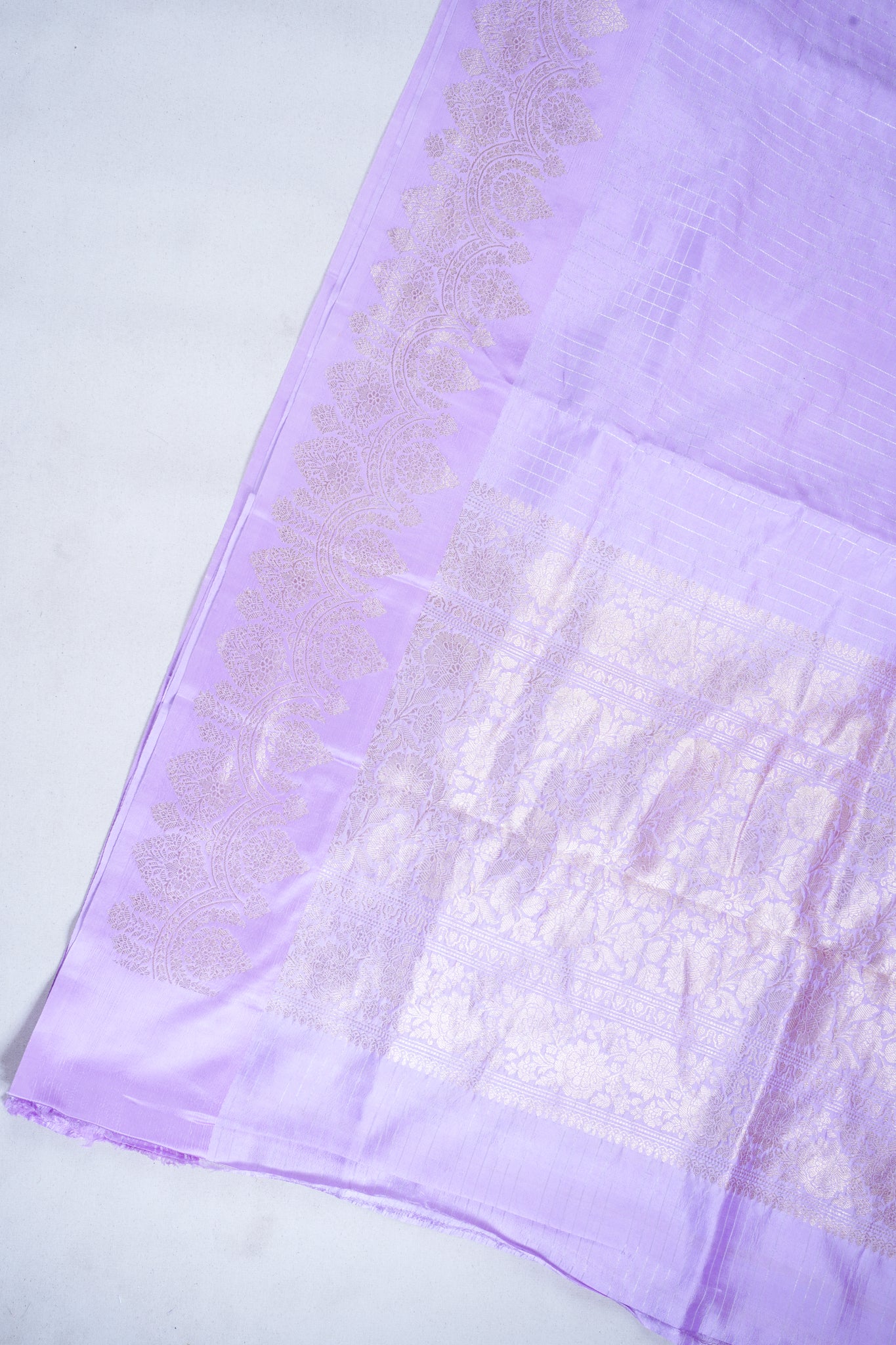 Lavender Pure Raw Mango Silk Handwoven Saree