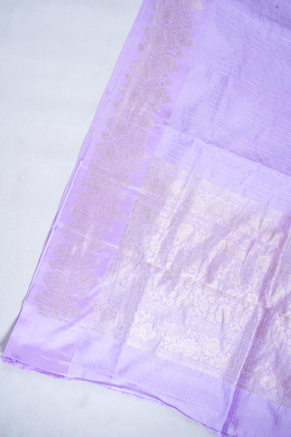 Lavender Pure Raw Mango Silk Handwoven Saree