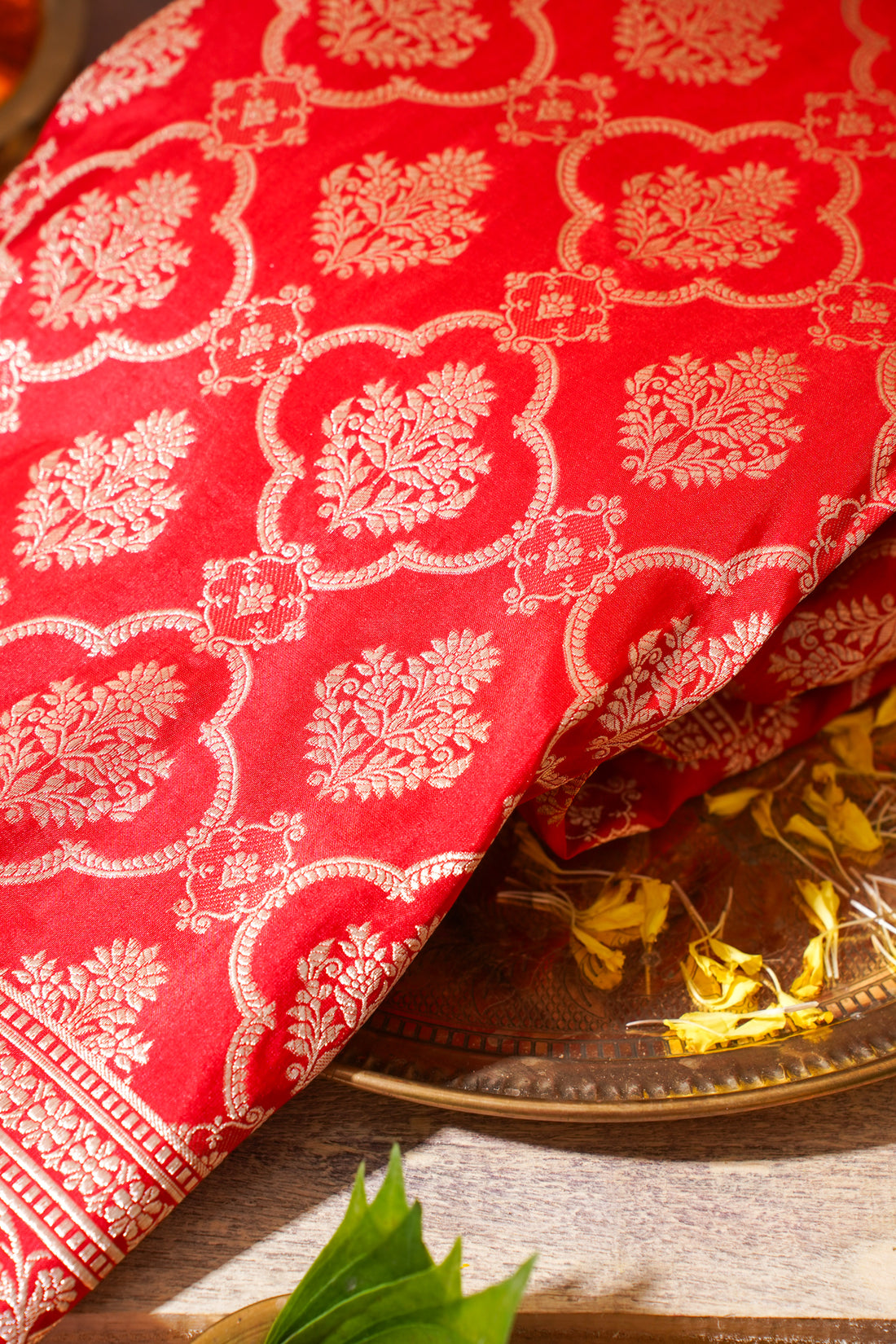 Rani Pink Banarasi Pure Katan Silk Jaal Saree