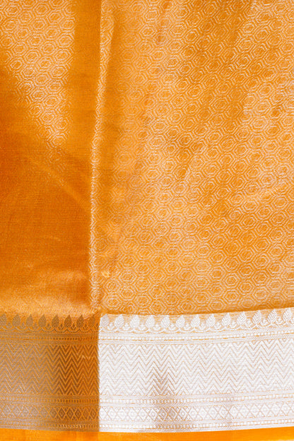 Orange Banarasi Pure Tissue Silk Saree