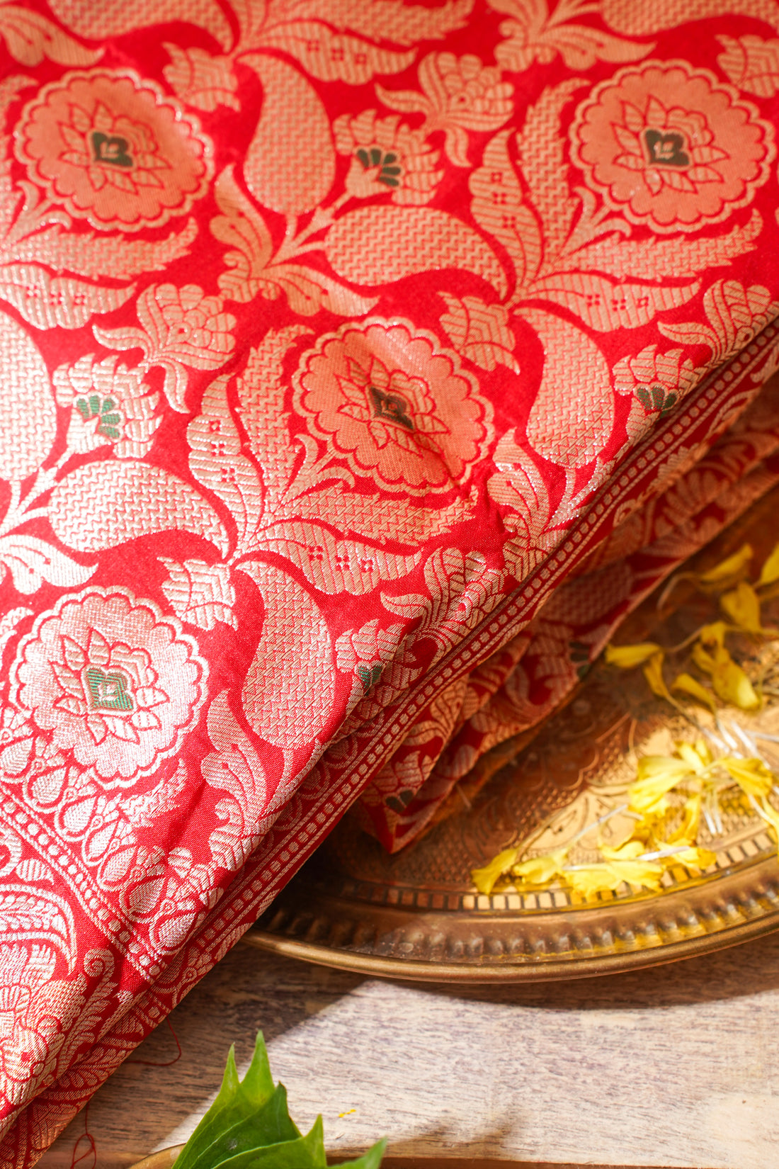 Red Banarasi Pure Katan Silk Minakari Brocade Saree