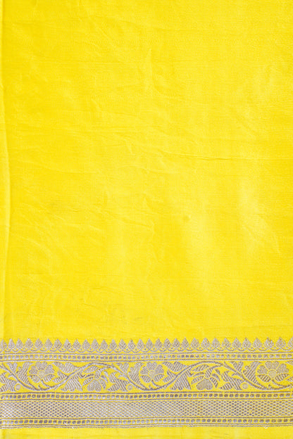 Steel Grey Handloom Banarasi Mashru Katan Silk Saree