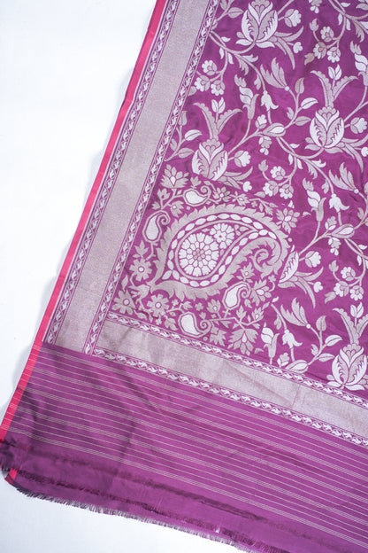 Wine Maroon Pure Ektara Silk Handwoven Saree